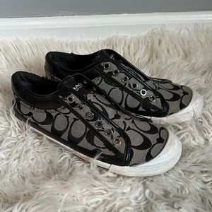 Black and gray coach sneakers size 6